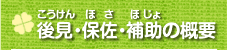 後見・保佐・補助の概要